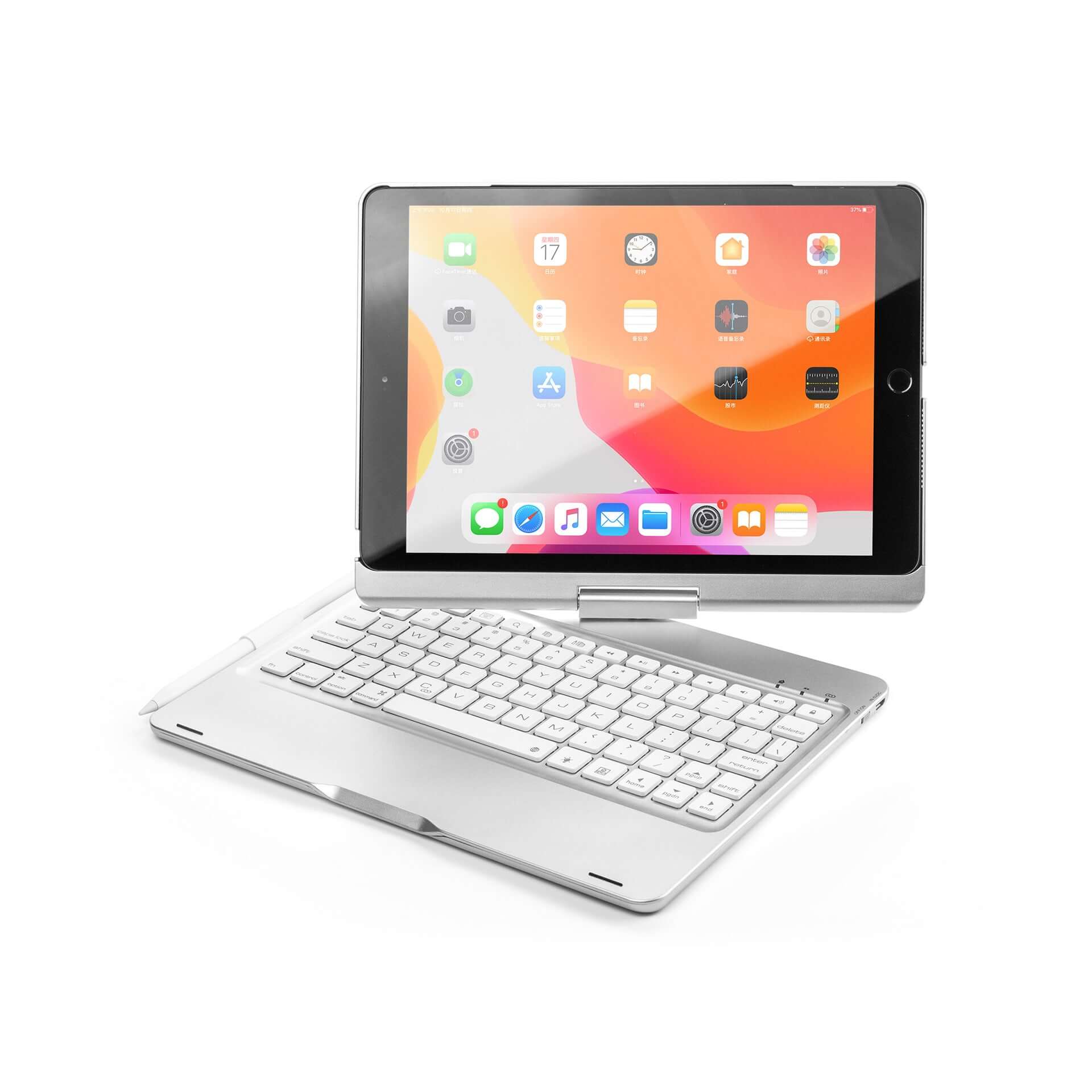 iPad 10.2 inch 7th 8th 9th 10.5" Air 3 Bluetooth Keyboard 360° Rotatable 7 Colors Backlit
