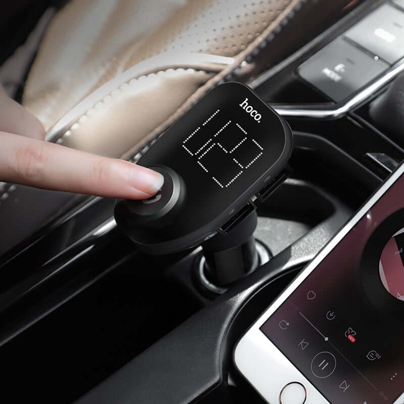 HOCO LED Wireless Bluetooth FM Transmitter Handsfree Dual USB Car Charger