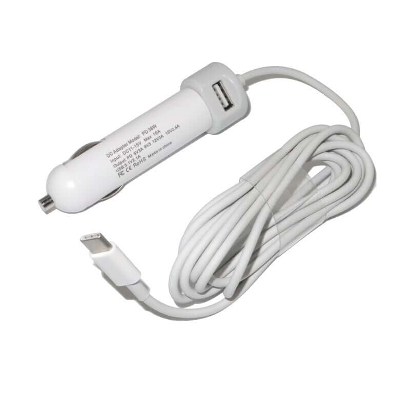 Laptop MacBook 12" A1534 36W USB C Type C Car Charger Adapter Dual USB